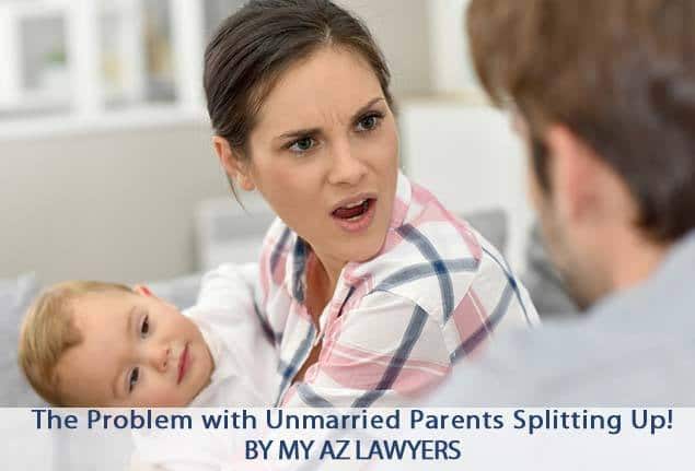 Unwed couples with a baby in Glendale, AZ breaking up, Unmarried parents splitting up.