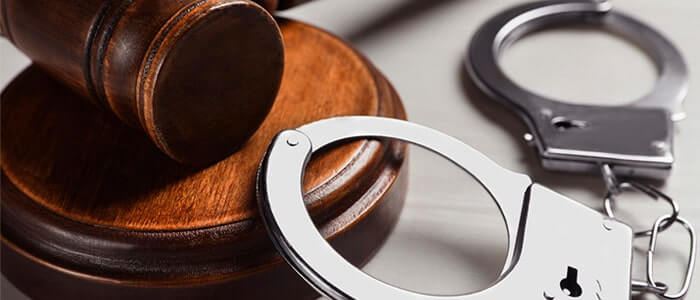handcuffs and gavel
