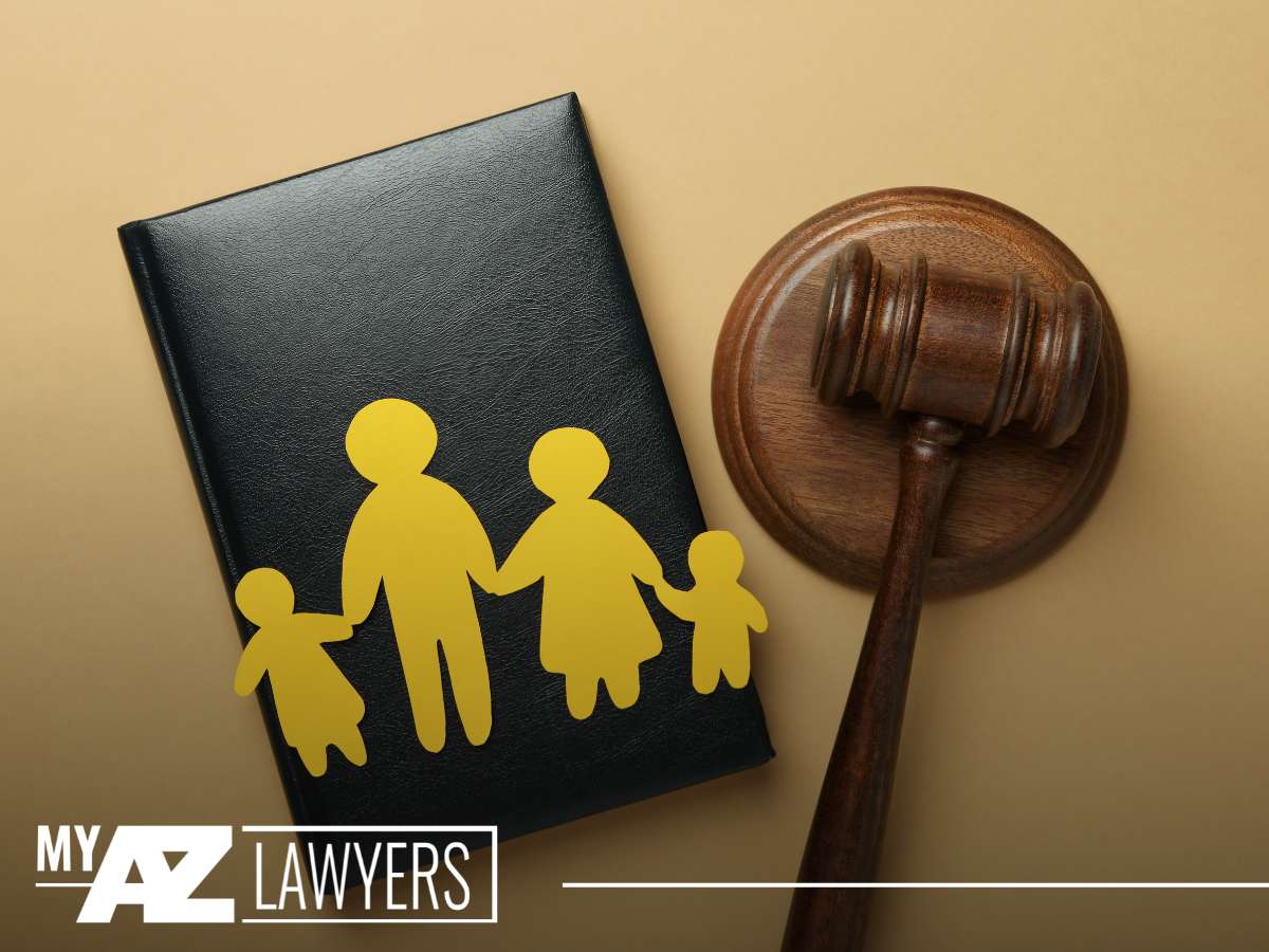 Gavel and family law book symbolizing child support and custody