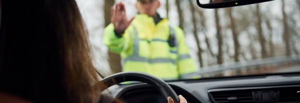 Traffice Police Stopping Vehicle