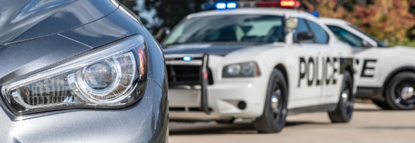 Police Cars Pulling Over Driver For A DUI In Arizona